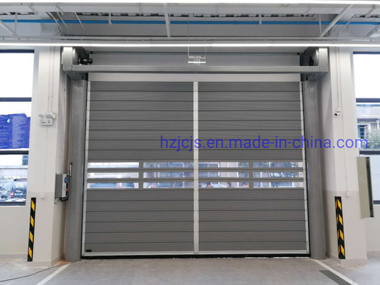 स्वचालित सर्पिल सुरक्षा गेराज दरवाजा W8000mm*H8000mm 0.8-1.5 मिमी -35 से 65 डिग्री सेल्सियस